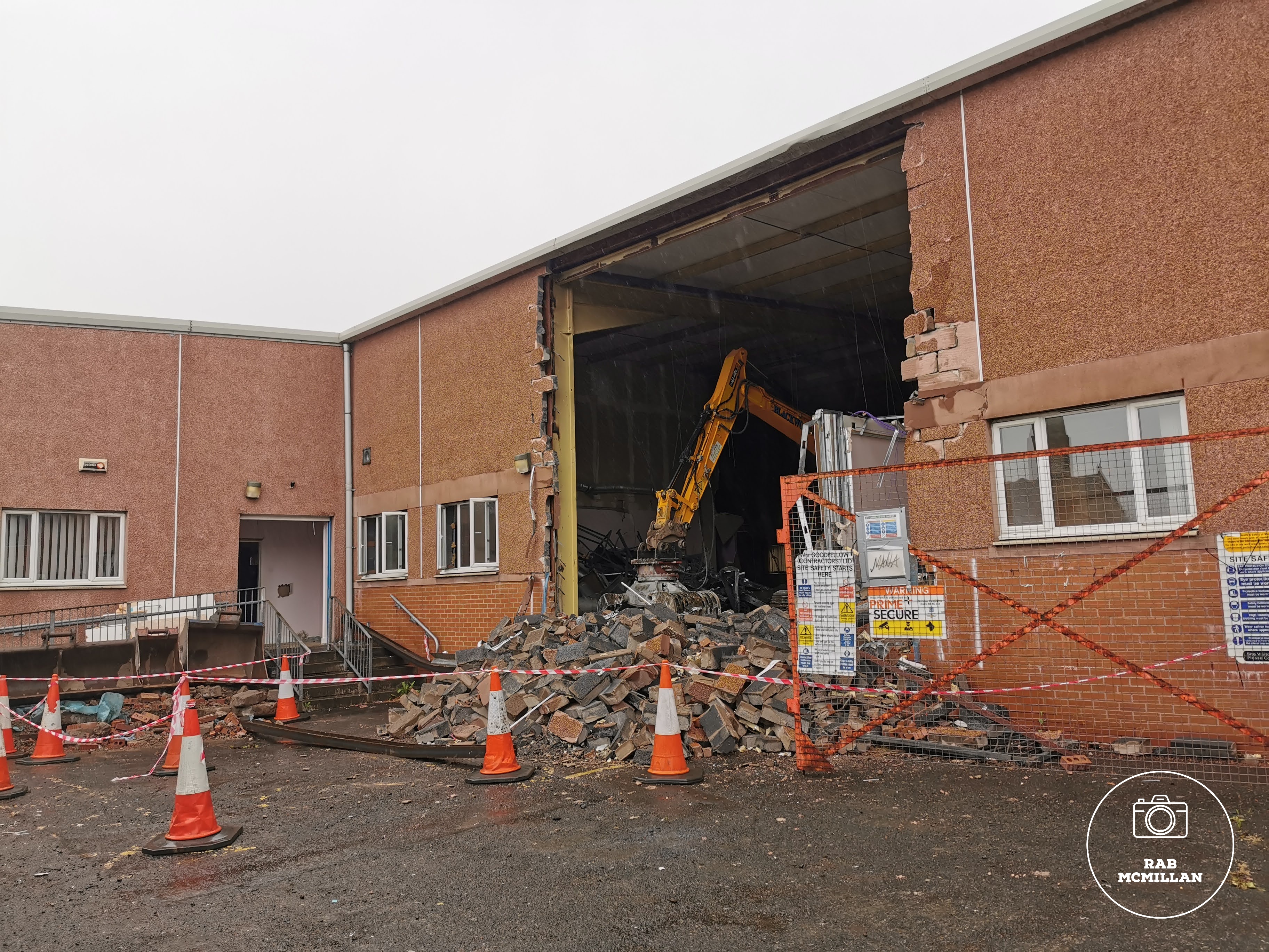 Demolition of King's Sweet Factory, Wishaw, June, 2021.