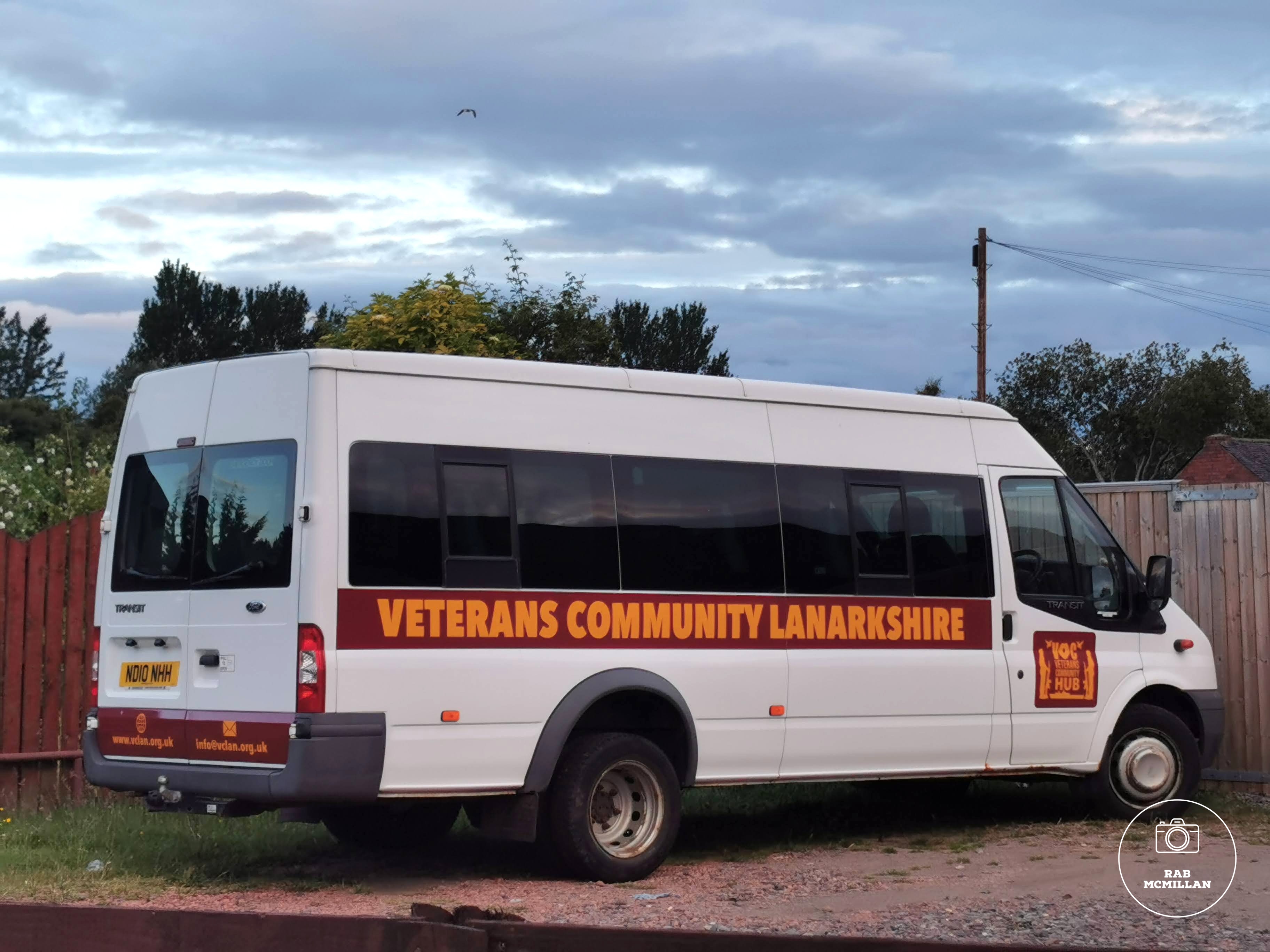 Mini Bus belonging to the Veterans Community Lanarkshire, John Street, Craigneuk, Wishaw, 2022.
