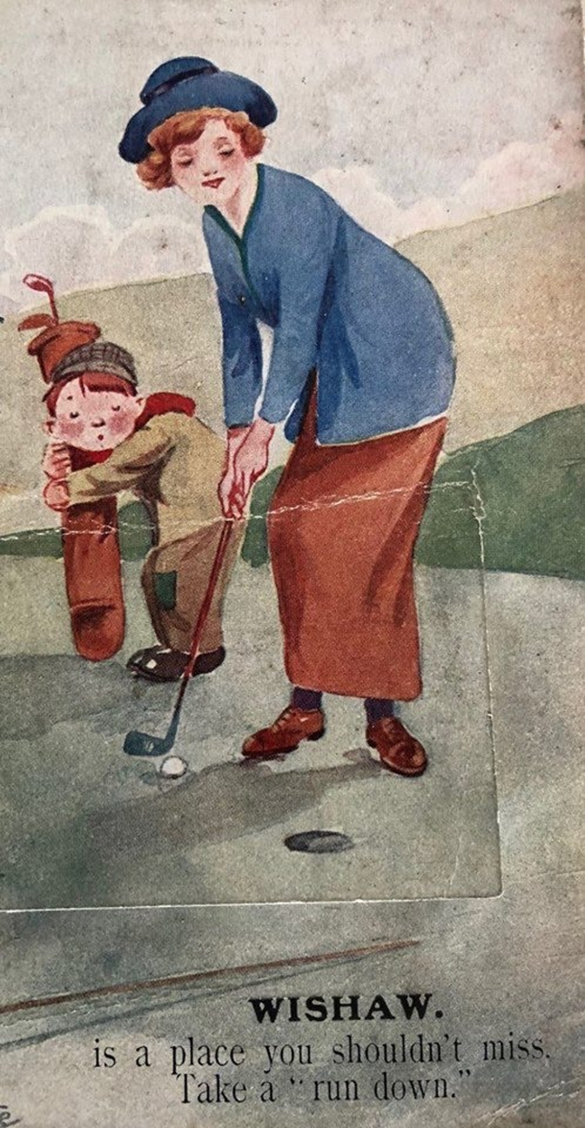 Novelty Wishaw Postcard, early 1900's.