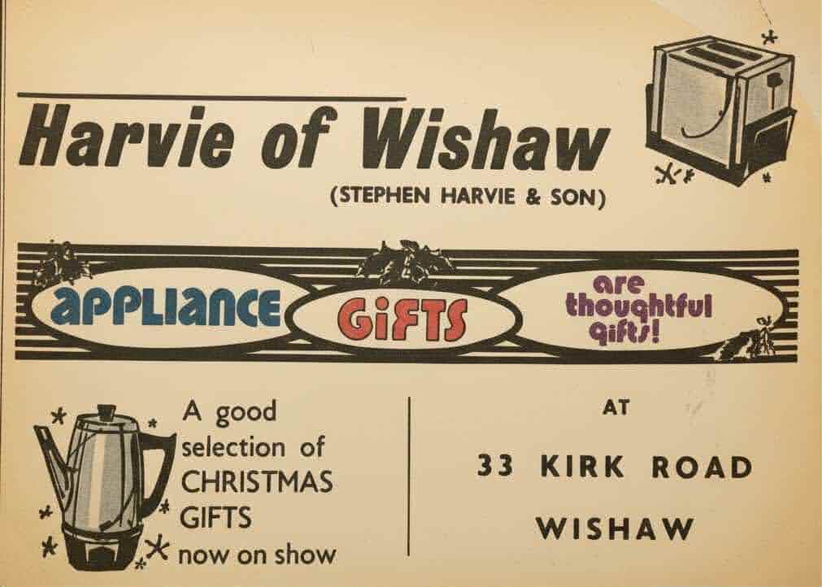 Harvie of Wishaw, Kirk Road, 1972.