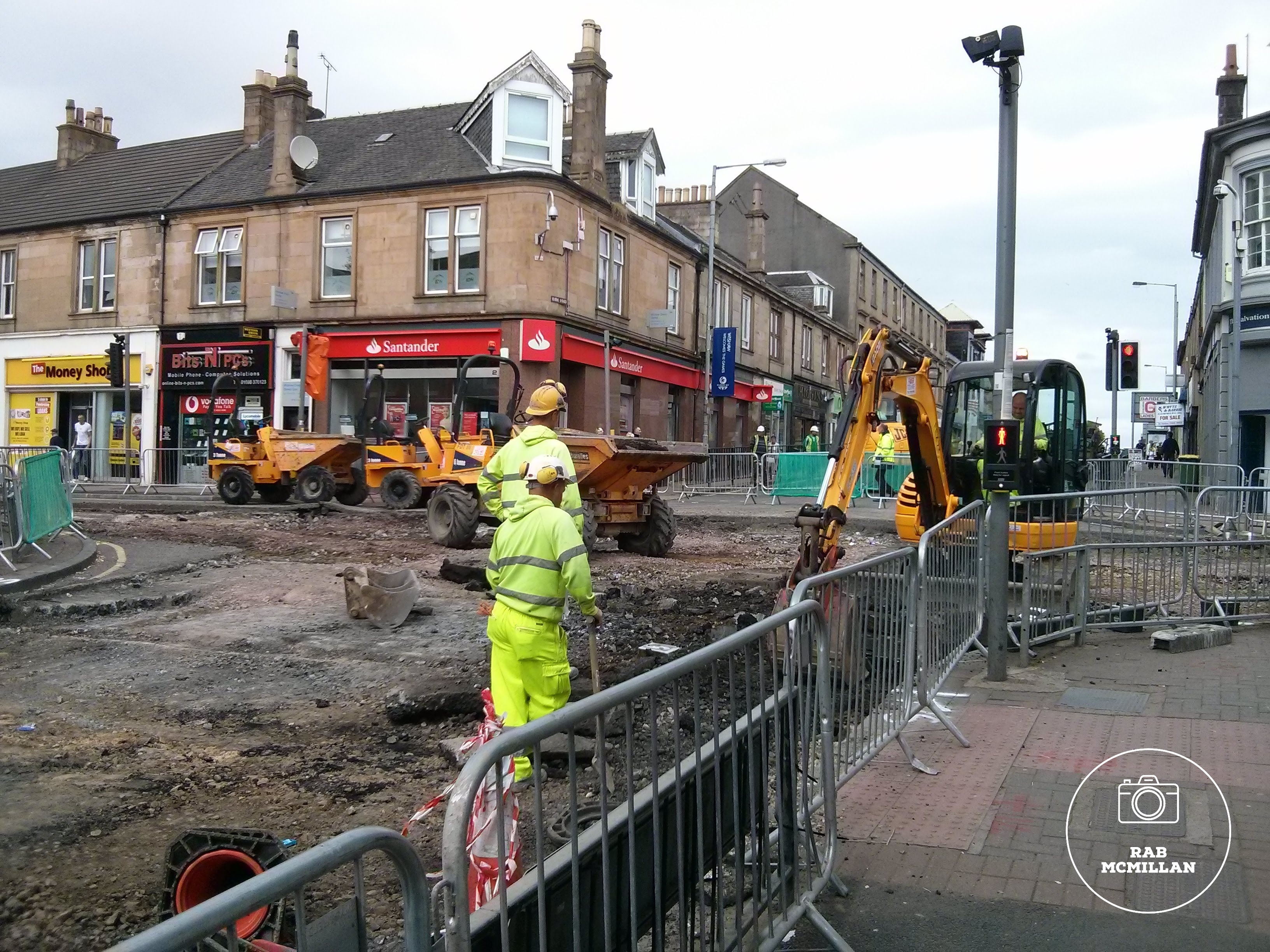 Roadworks, Wishaw Cross, 2014.