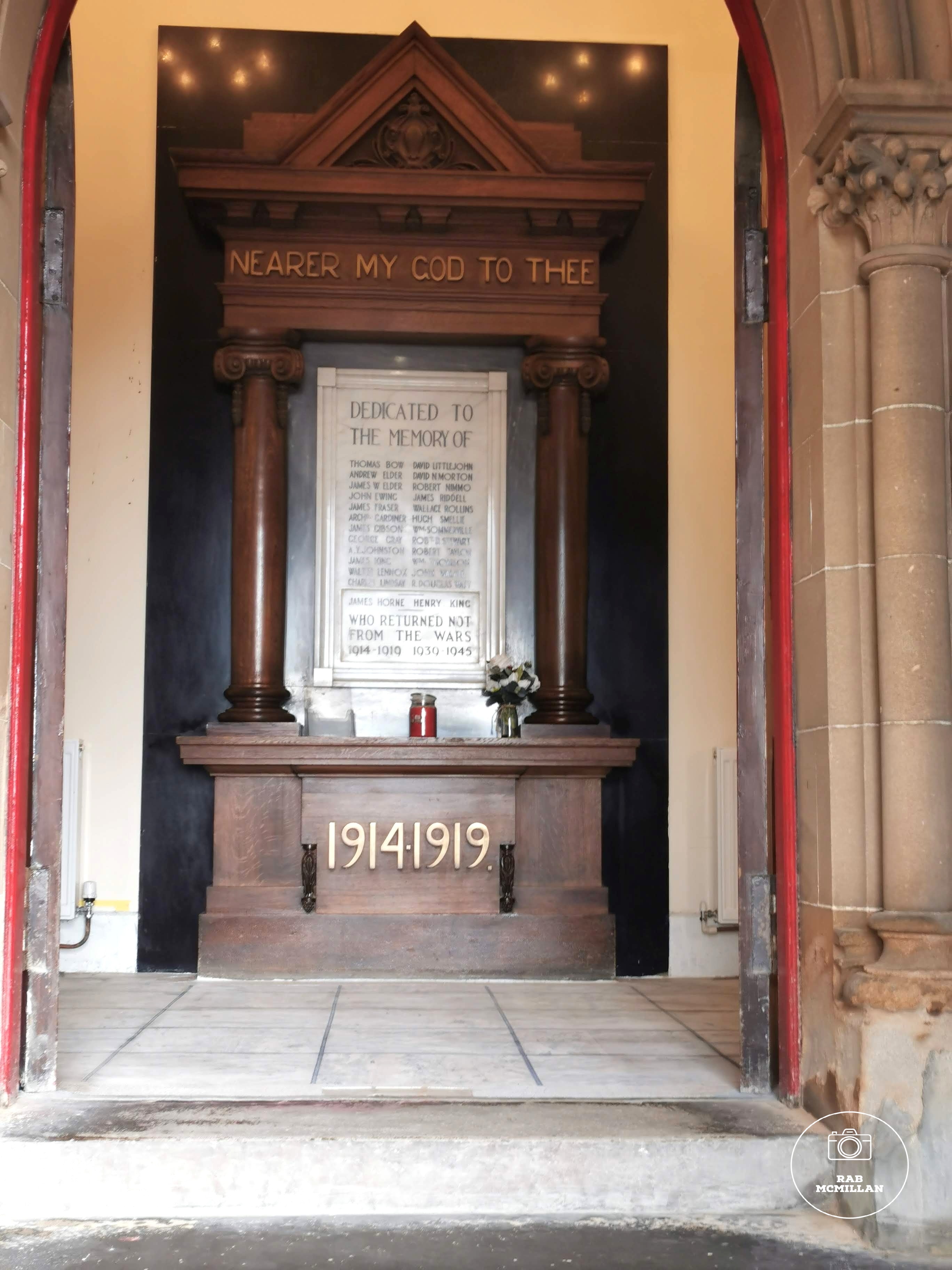 War Memorial, Thornlie Church, Caledonian Road, Wishaw, 2024.
