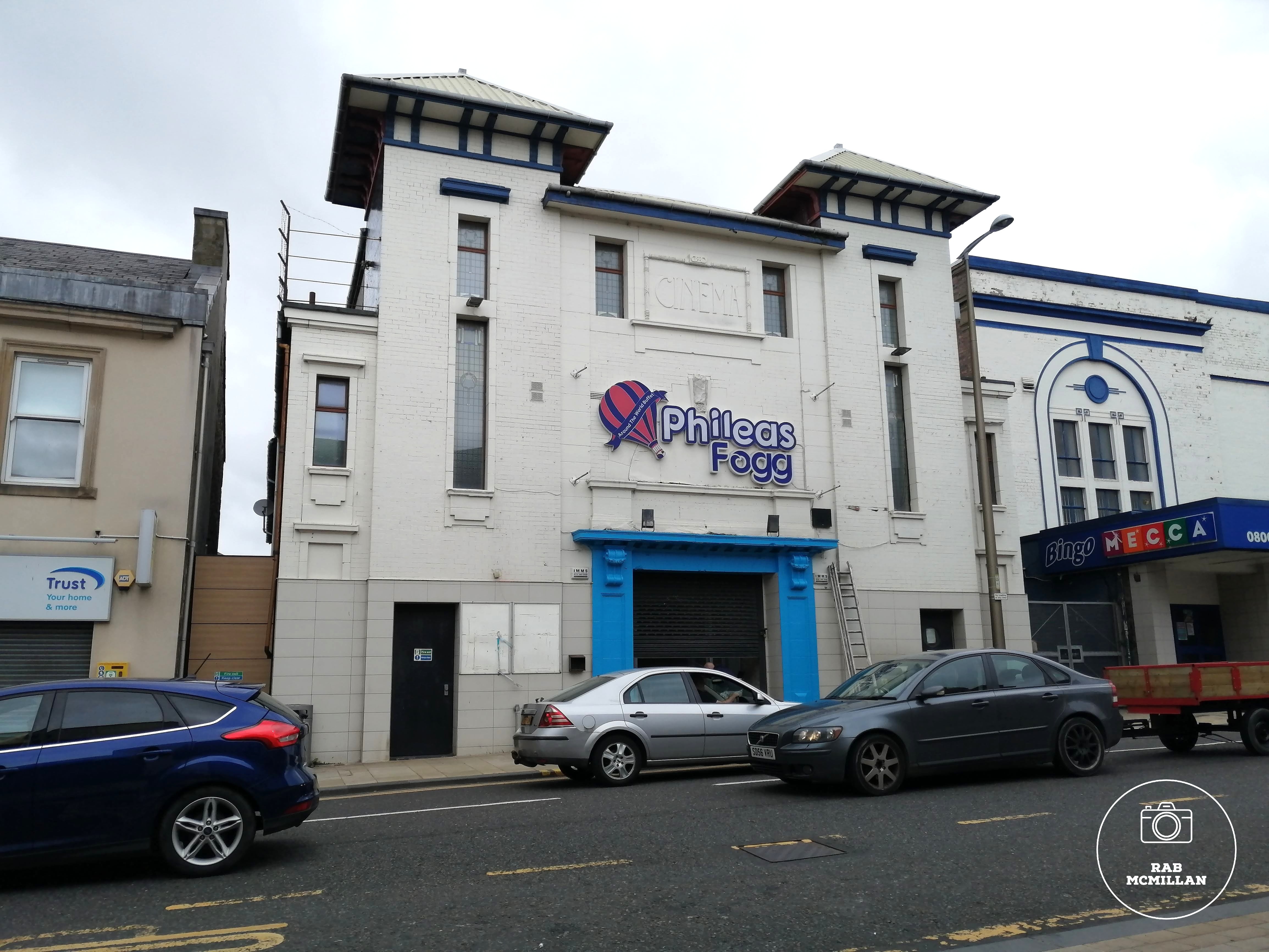 Phileas Fogg, old Cinema building, Kirk Road, Wishaw, 2020.