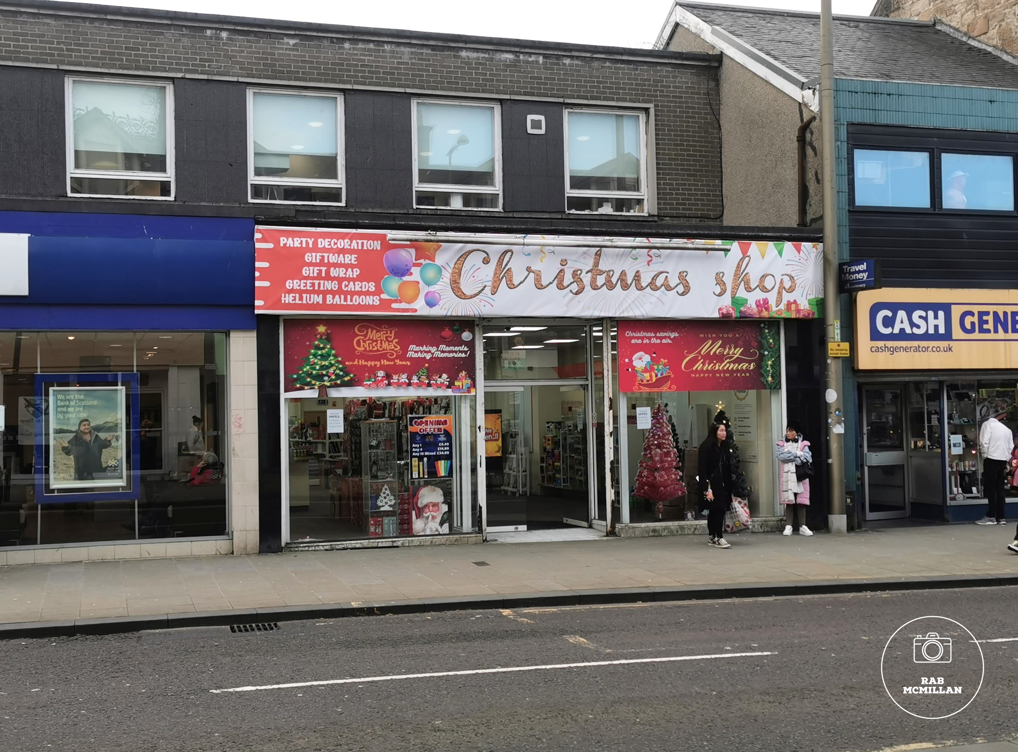 Christmas Shop, Main Street, Wishaw, 2023.
